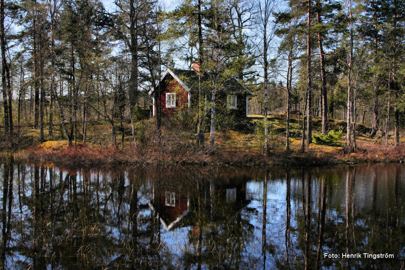 Stuga vid vatten, foto: Henrik Tingström Stuga vid vatten, foto: Henrik Tingström