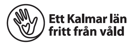 Illustration av en hand och texten Ett Kalmar län fritt från våld.